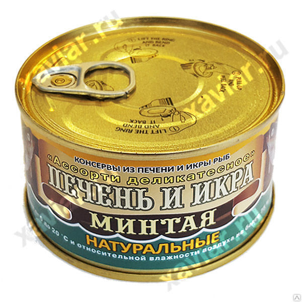 Печень и икра минтая натуральные УКР, 227 гр.