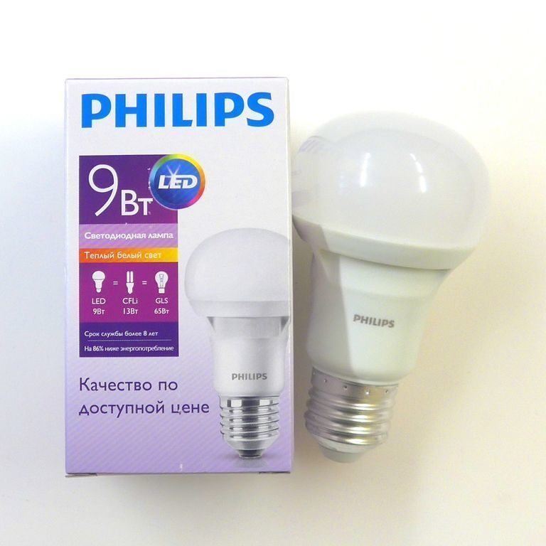 Лампа светодиодная LED 10(80)вт Е27 6500К 230в ESSENTIAL холодная Philips