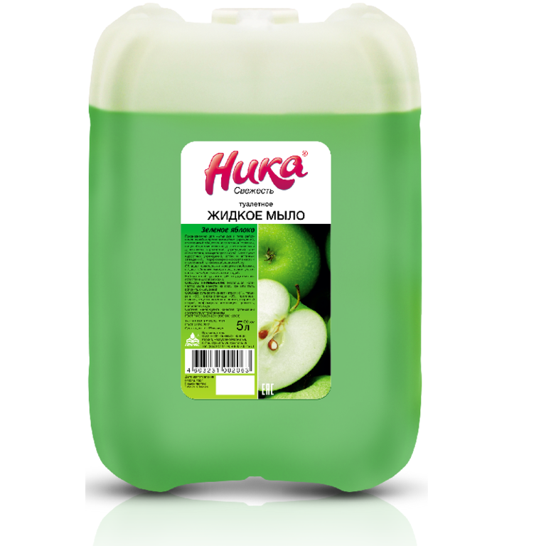 Мыло жидкое "Ника-Свежесть Зеленое яблоко" туалетное 5л