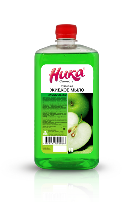 Мыло жидкое "Ника-Свежесть Зеленое яблоко" туалетное 1л