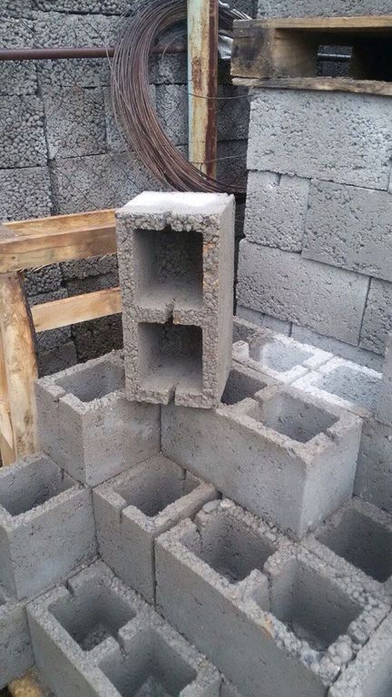 Блок бетонный перегородочный 2-х щелевой, толщина 12 см