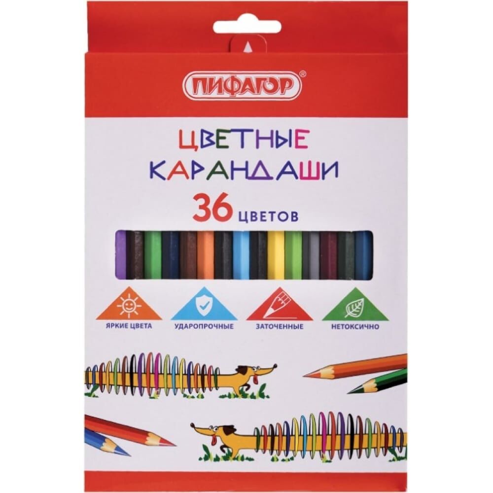 Цветные карандаши Пифагор Веселая такса