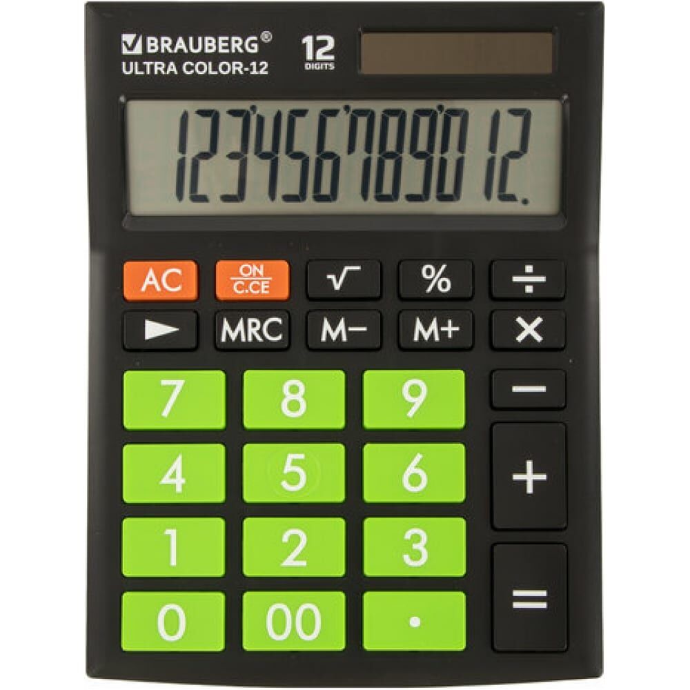 Настольный калькулятор BRAUBERG ULTRA COLOR-12-BKLG