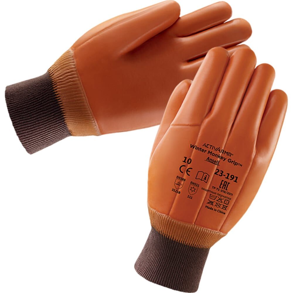 Зимние перчатки от механических повреждений Ansell ActivArmr Winter Monkey Grip