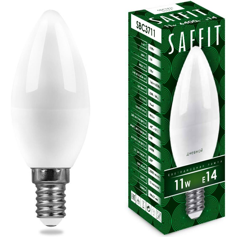 Светодиодная лампа SAFFIT SBC3711 Свеча