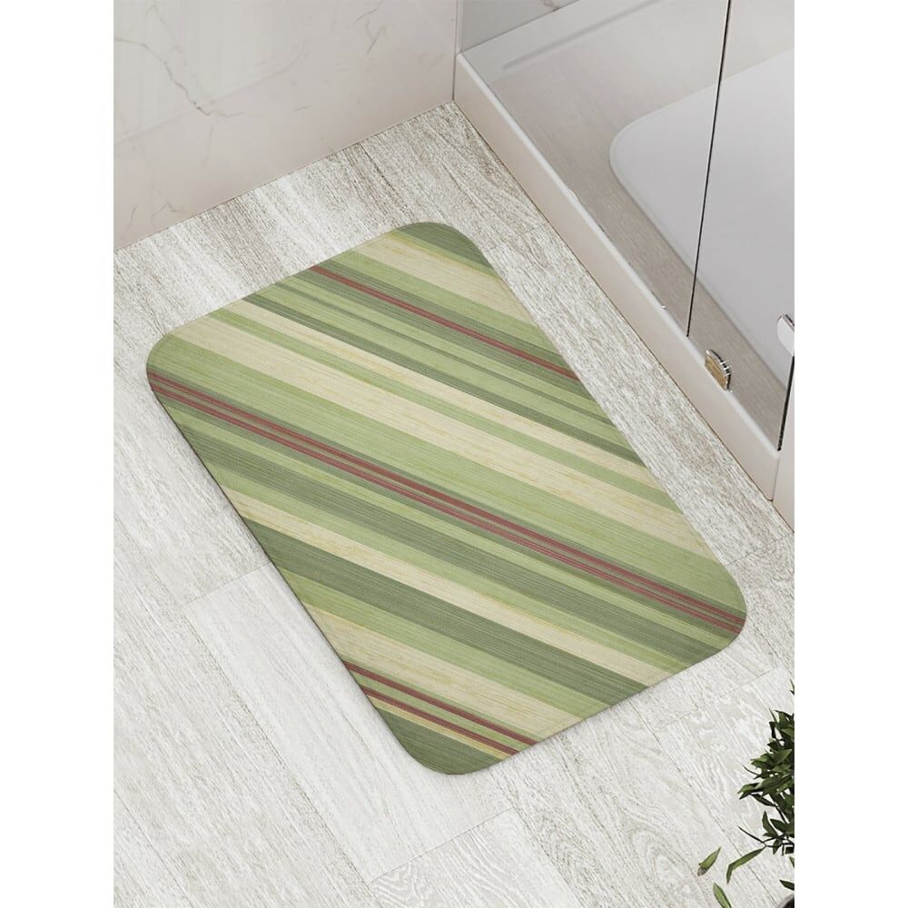 Противоскользящий коврик для ванной, сауны, бассейна JOYARTY Оливковые полосы