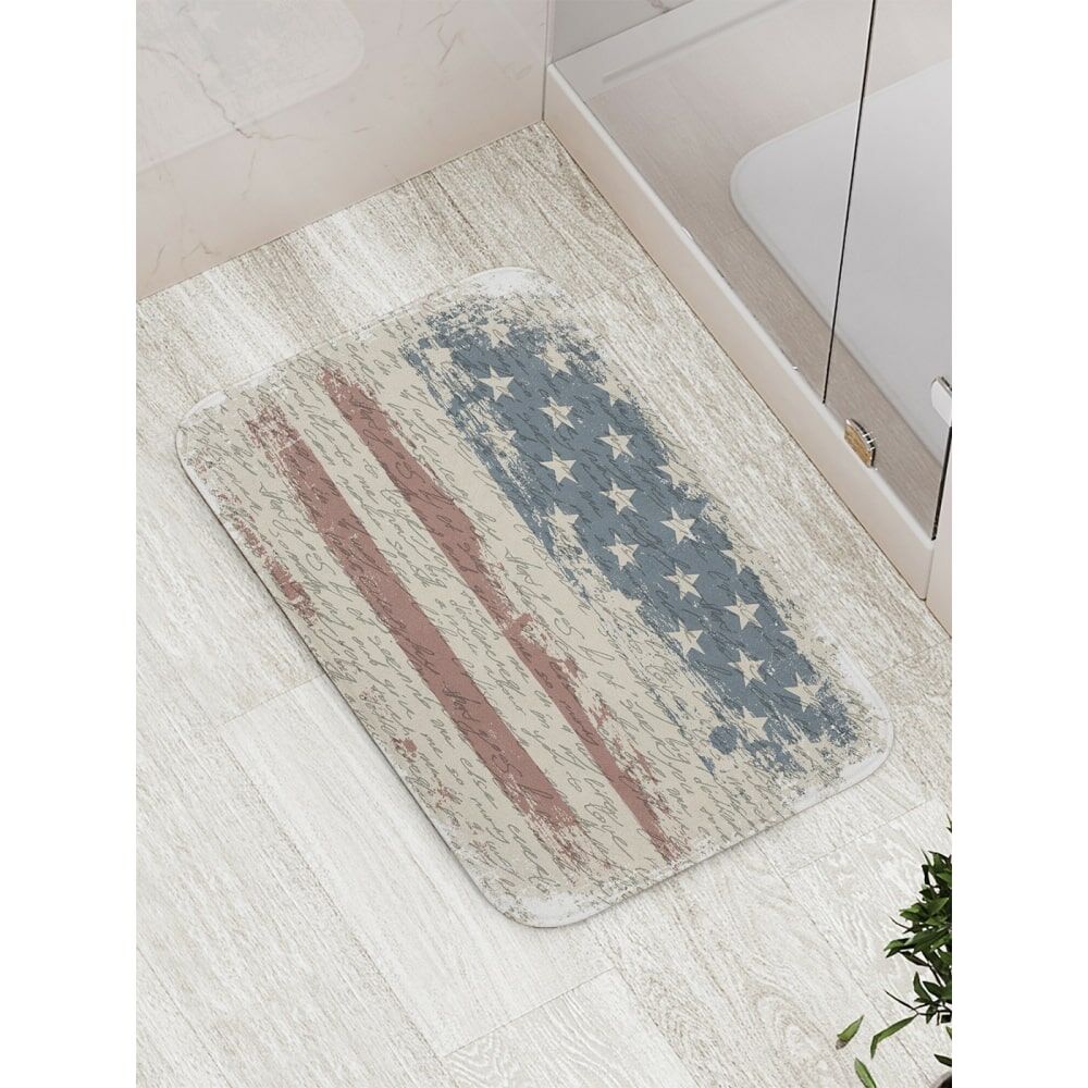 Противоскользящий коврик для ванной, сауны, бассейна JOYARTY Американский флаг и письмо