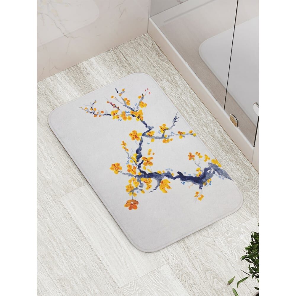 Противоскользящий коврик для ванной, сауны, бассейна JOYARTY Желтые цветы на ветке