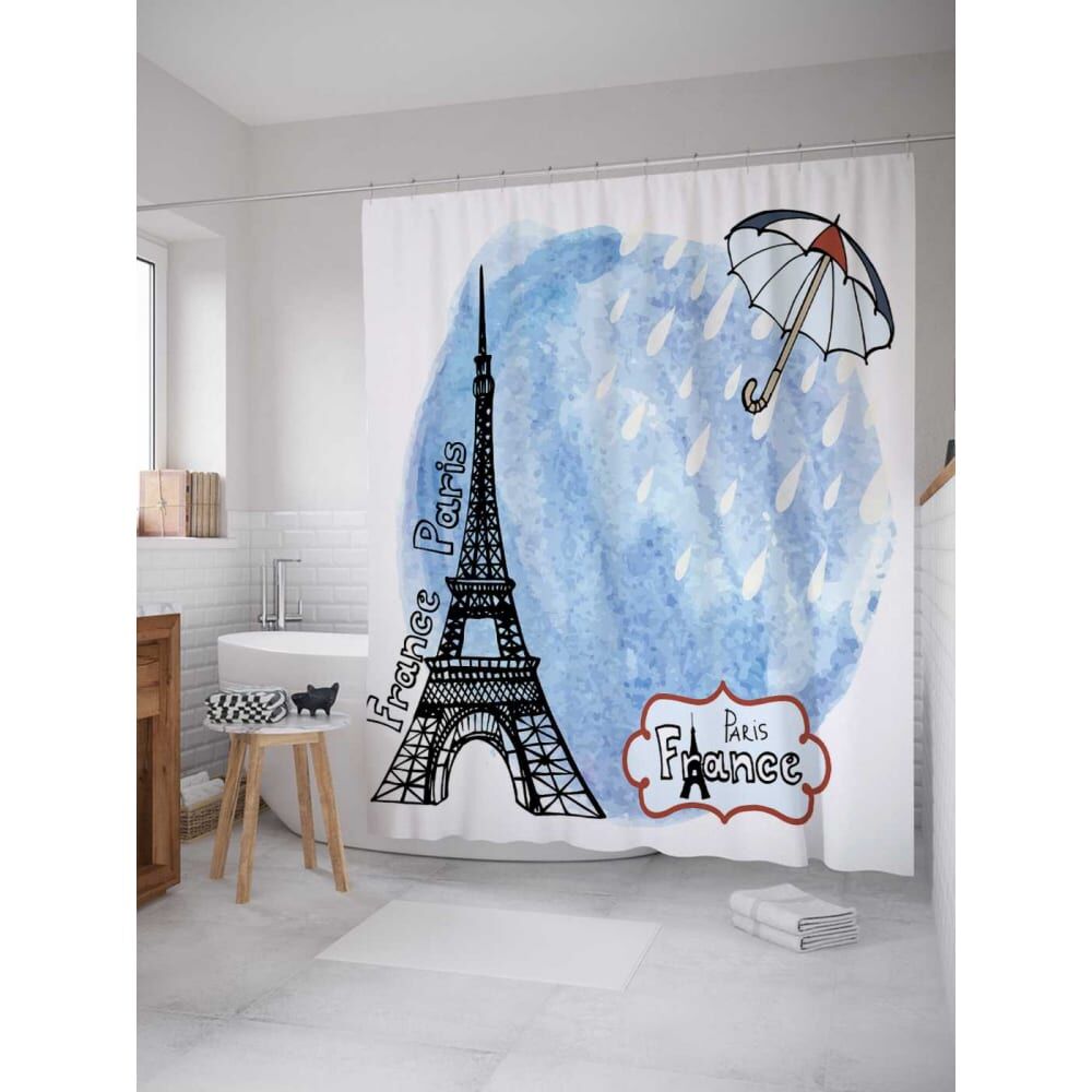 Шторка-занавеска для ванной JOYARTY Дождь в Париже