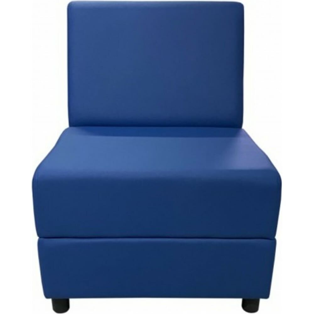 Одноместная секция дивана Мягкий Офис синяя
