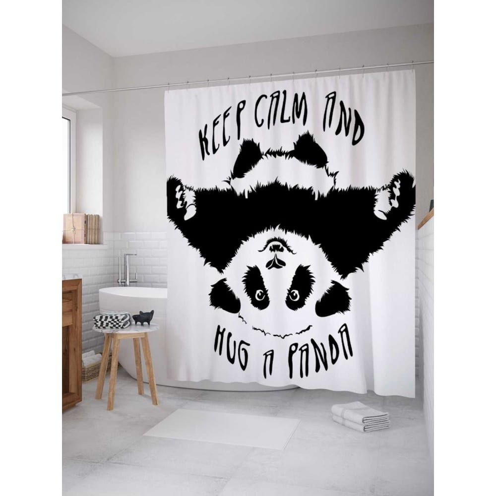 Шторка-занавеска для ванной JOYARTY Вдохновляющая панда