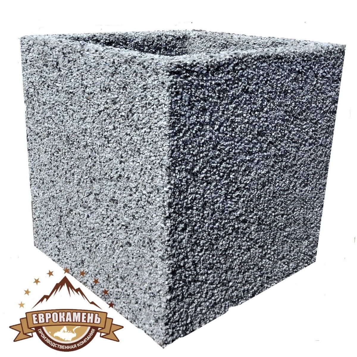 Урна бетонная Киль с натуральным камнем мрамор Шахматка 450х450х600 мм