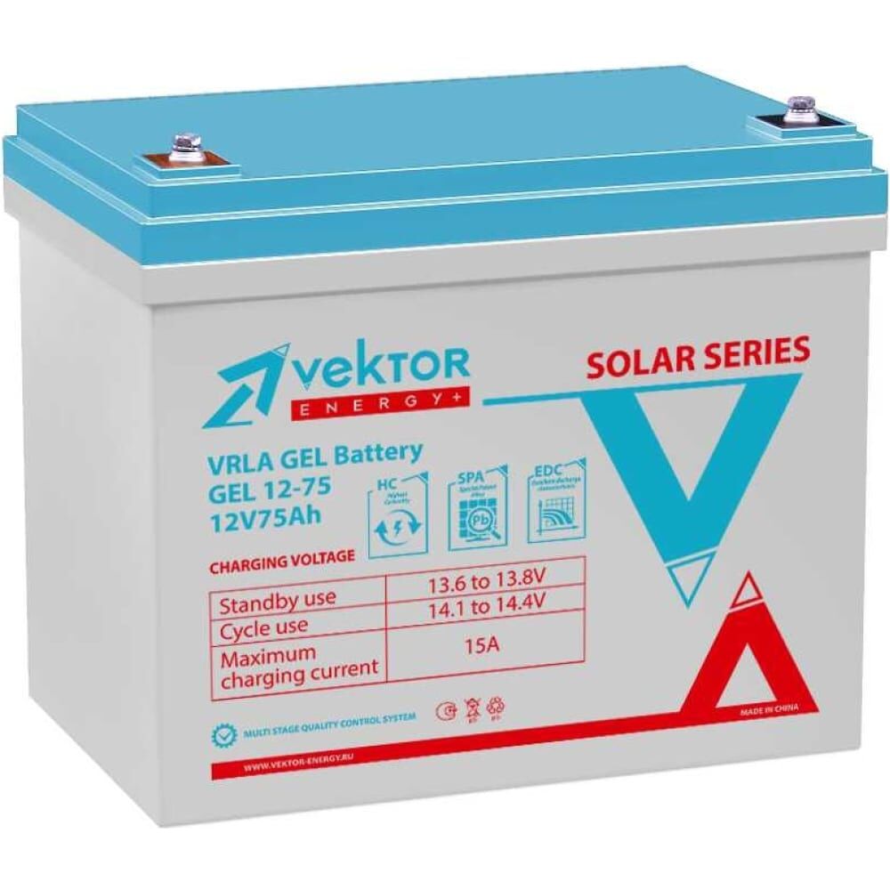Аккумуляторная батарея Vektor Energy GEL 12-75