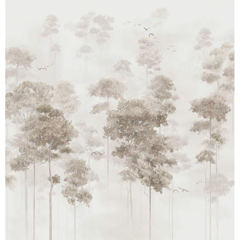Фотообои ООО Ортограф Trees in the fog sepia
