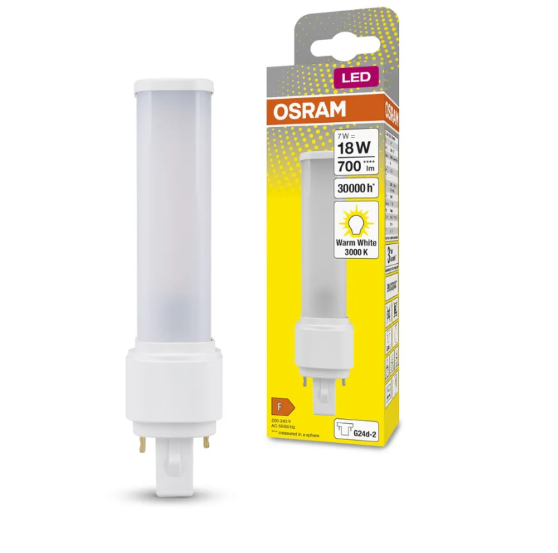 Лампа светодиодная OSRAM LED Dulux Special, 700лм, 7Вт, 3000К, теплый белый свет, Цоколь G24d-2, колба Special
