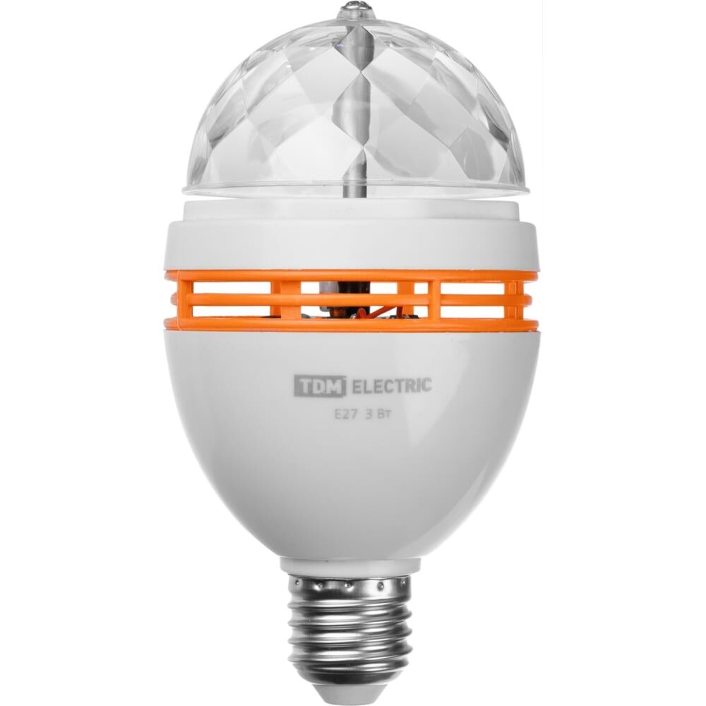 Диско-лампа TDM дл-01 с цоколем е27, 3 вт, rgb, 220 в, белый