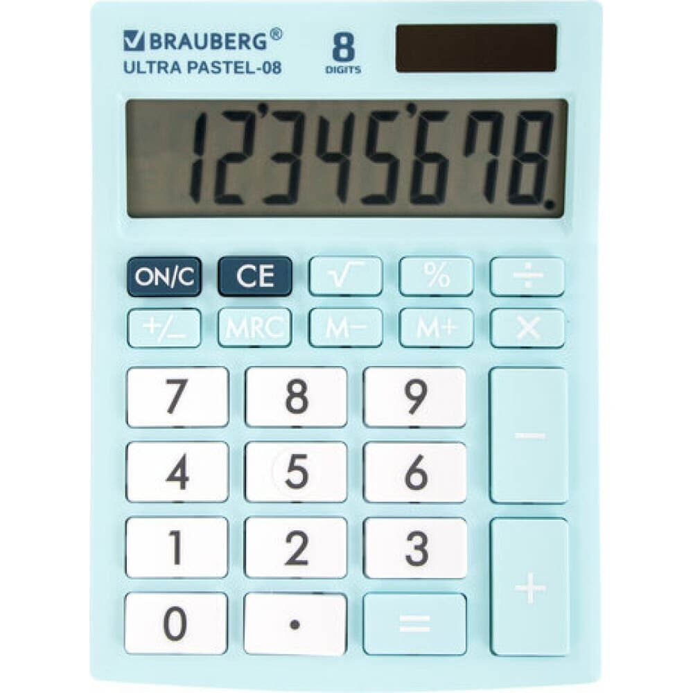 Настольный компактный калькулятор BRAUBERG ULTRA PASTEL-08-LB