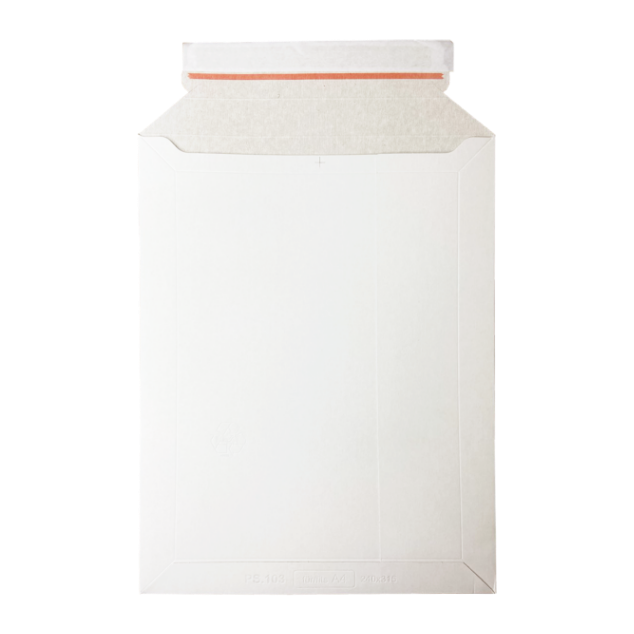 Конверт картонный белый 240х315 мм, 390 грамм, с клеевым клапаном