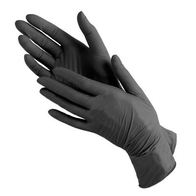 Перчатки смотровые нитриловые неопудренные (M), цвет Черный