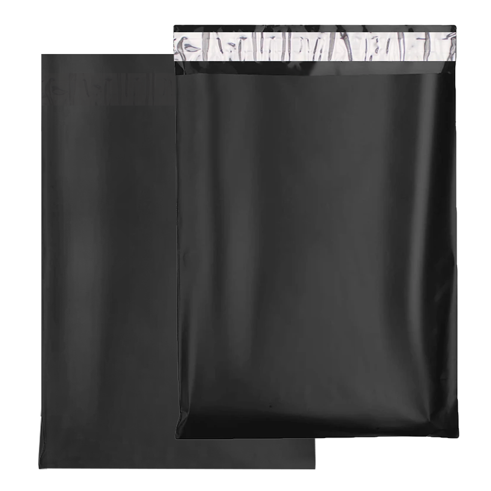 Черный курьер-пакет 150х210 мм, 50 мкм, без кармана