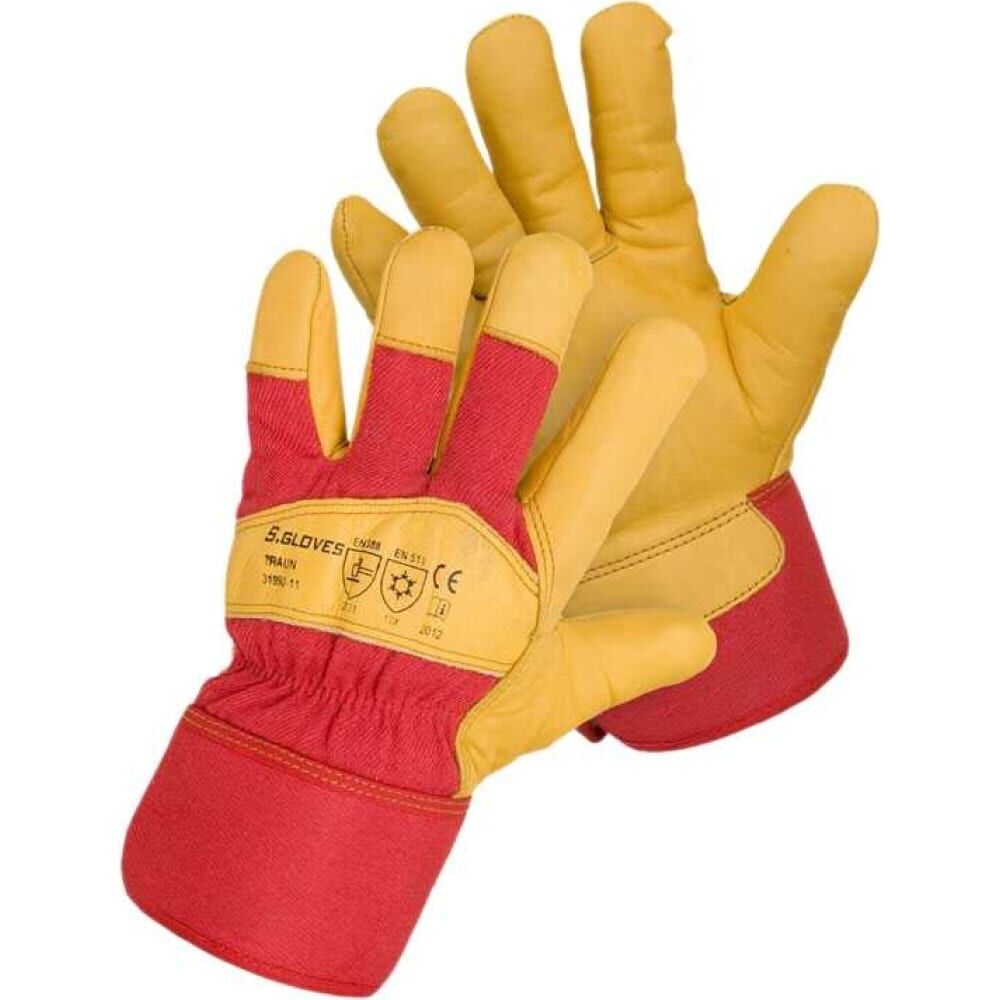 Комбинированные кожаные перчатки S. GLOVES S.GLOVES TRAUN искусственный мех, р.11