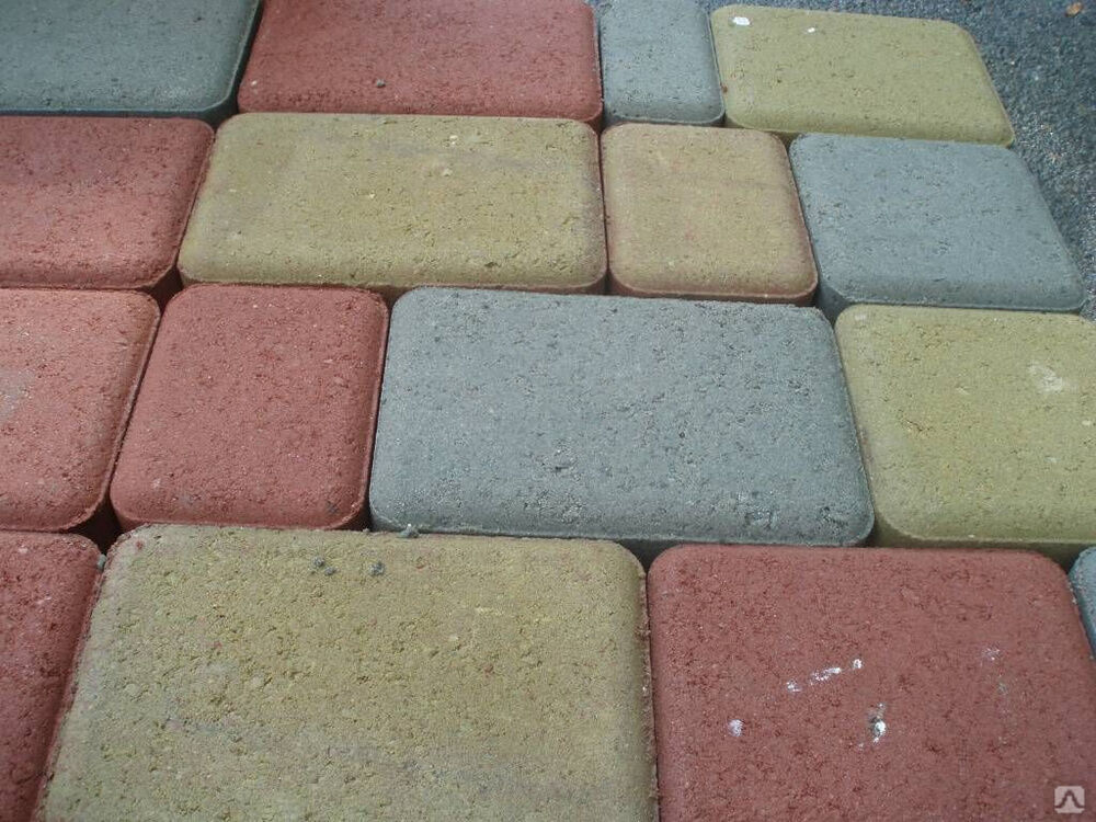 Плитка тротуарная "Старый город" 2 камня вибропрессованная 115х115х40 мм цветная