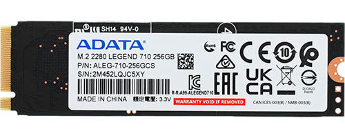 SSD накопитель ADATA M.2 LEGEND 710 256 Гб PCIe (ALEG-710-256GCS)