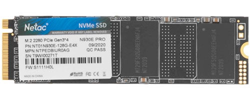 SSD накопитель Netac M.2 N930E Pro 128 Гб PCIe (NT01N930E-128G-E4X)