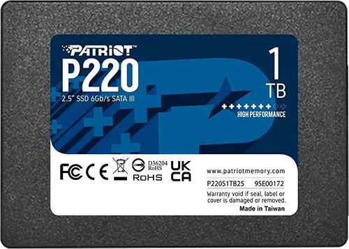 SSD накопитель Patriot Memory 2.5'' P220 1024 Гб SATA III (P220S1TB25)