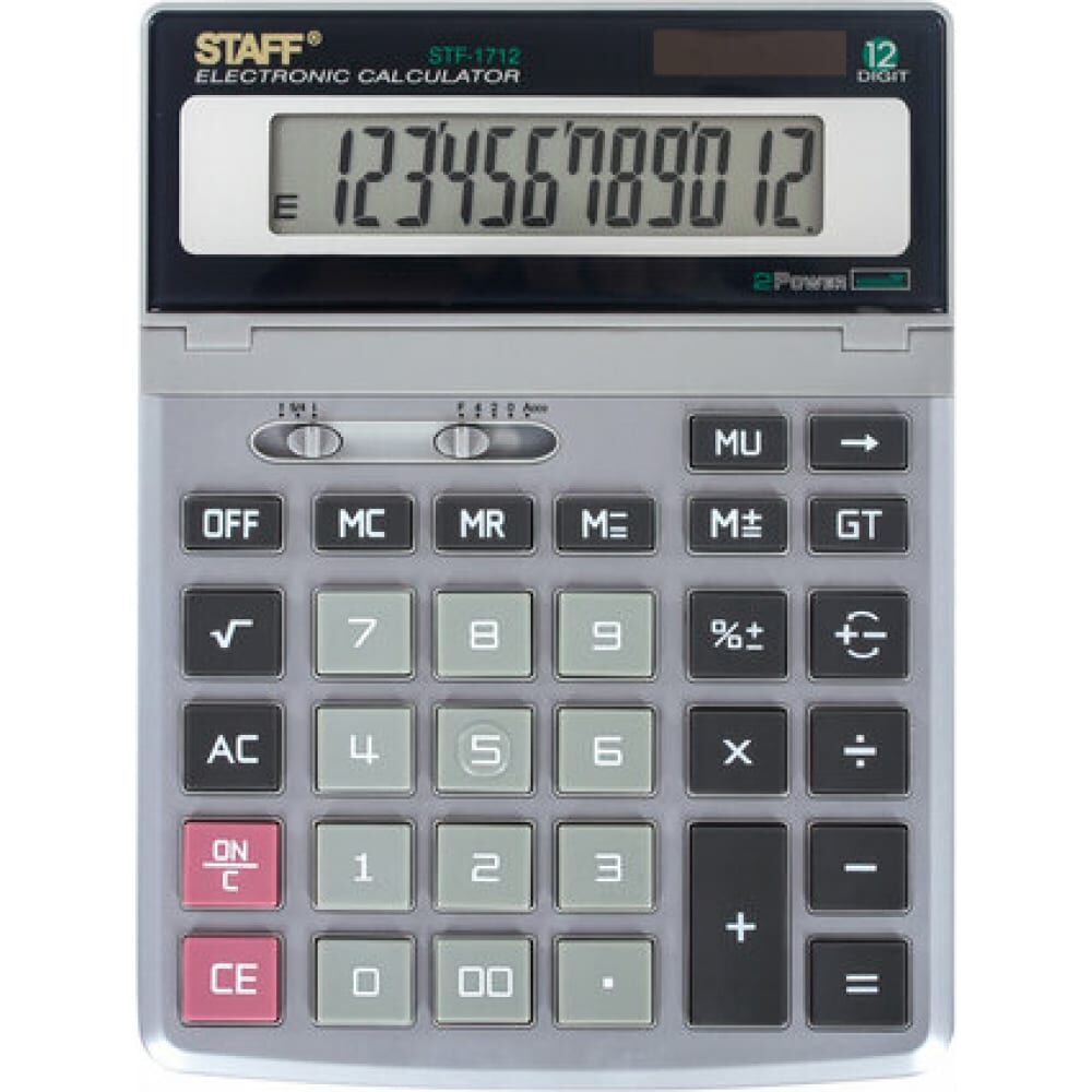 Настольный металлический калькулятор Staff STF-1712