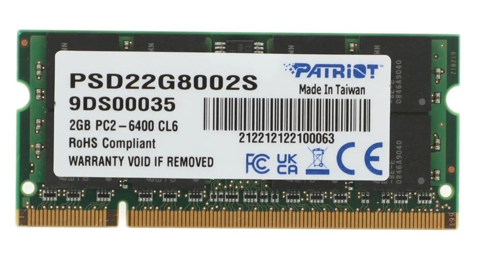 PSD22G8002S, Модуль памяти PATRIOT 2 ГБ SODIMM DDR2 800 МГц