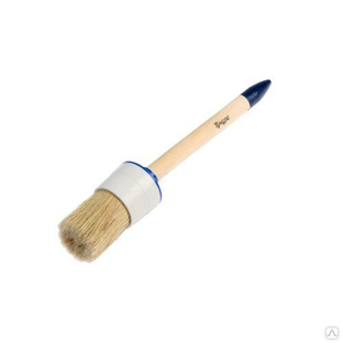 Кисть круглая TUNDRA basic натуральная щетина, деревянная ручка №12 (45 мм) 