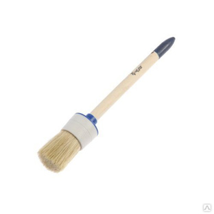 Кисть круглая TUNDRA basic натуральная щетина, деревянная ручка №8 (35 мм) 
