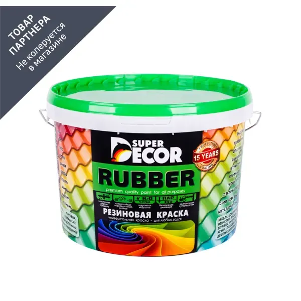 Краска резиновая Super Decor Rubber цвет № 0 Белоснежная 3 кг SUPER DECOR None
