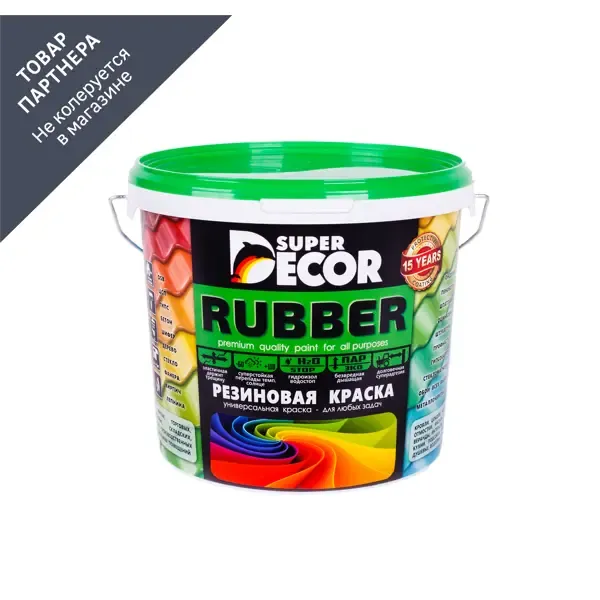 Краска резиновая Super Decor Rubber цвет № 1 Ондулин зеленый 6 кг SUPER DECOR None