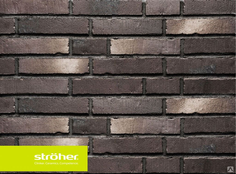 Плитка фасадная Состаренная поверхность ручная формовка 394 schwarzkreide Stroeher 240х52х14 мм