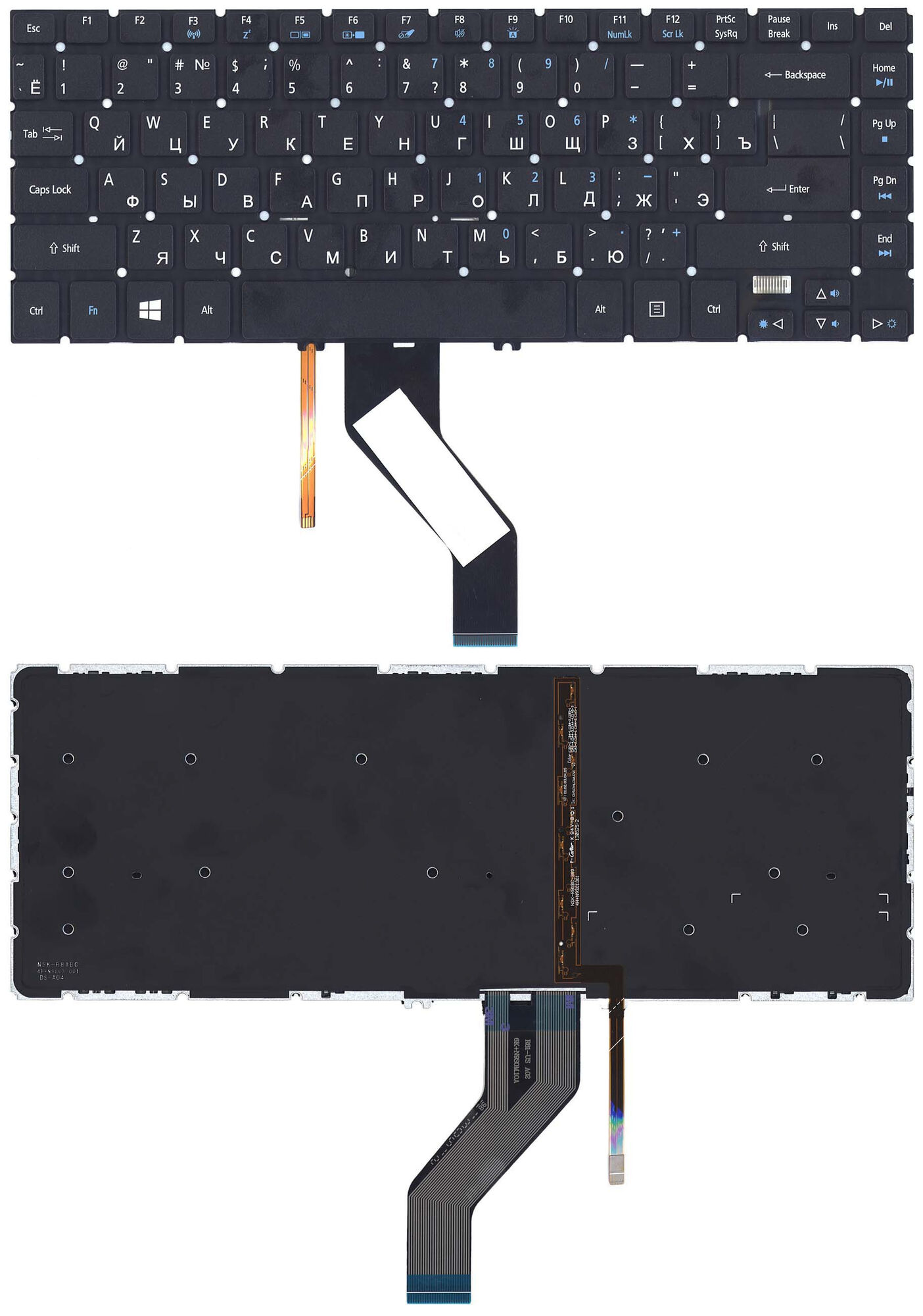 Клавиатура для Acer V7-481 V5-473 с подсветкой p/n: NK.I1417.0AC, NSK-R8BBQ, AEZQK700010