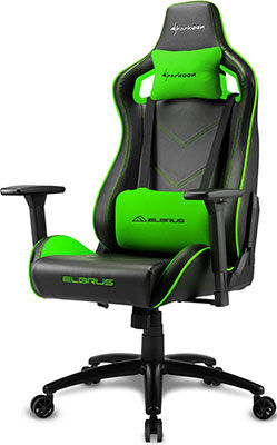 Игровое компьютерное кресло Sharkoon Elbrus 2 черно-зеленое