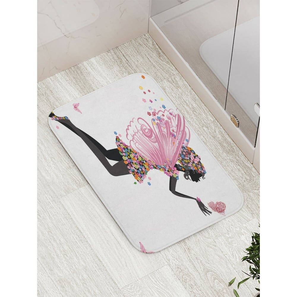 Противоскользящий коврик для ванной, сауны, бассейна JOYARTY Цветочная фея