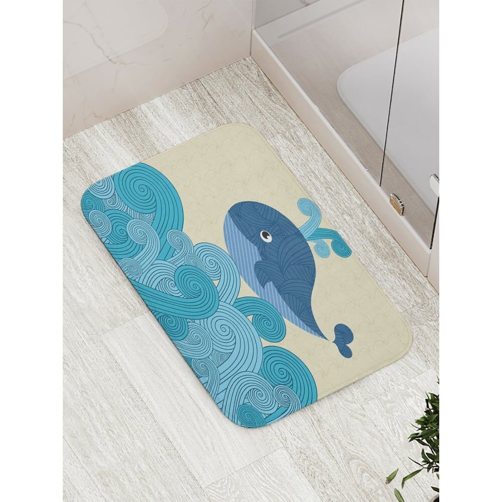 Противоскользящий коврик для ванной, сауны, бассейна JOYARTY Китовая радость