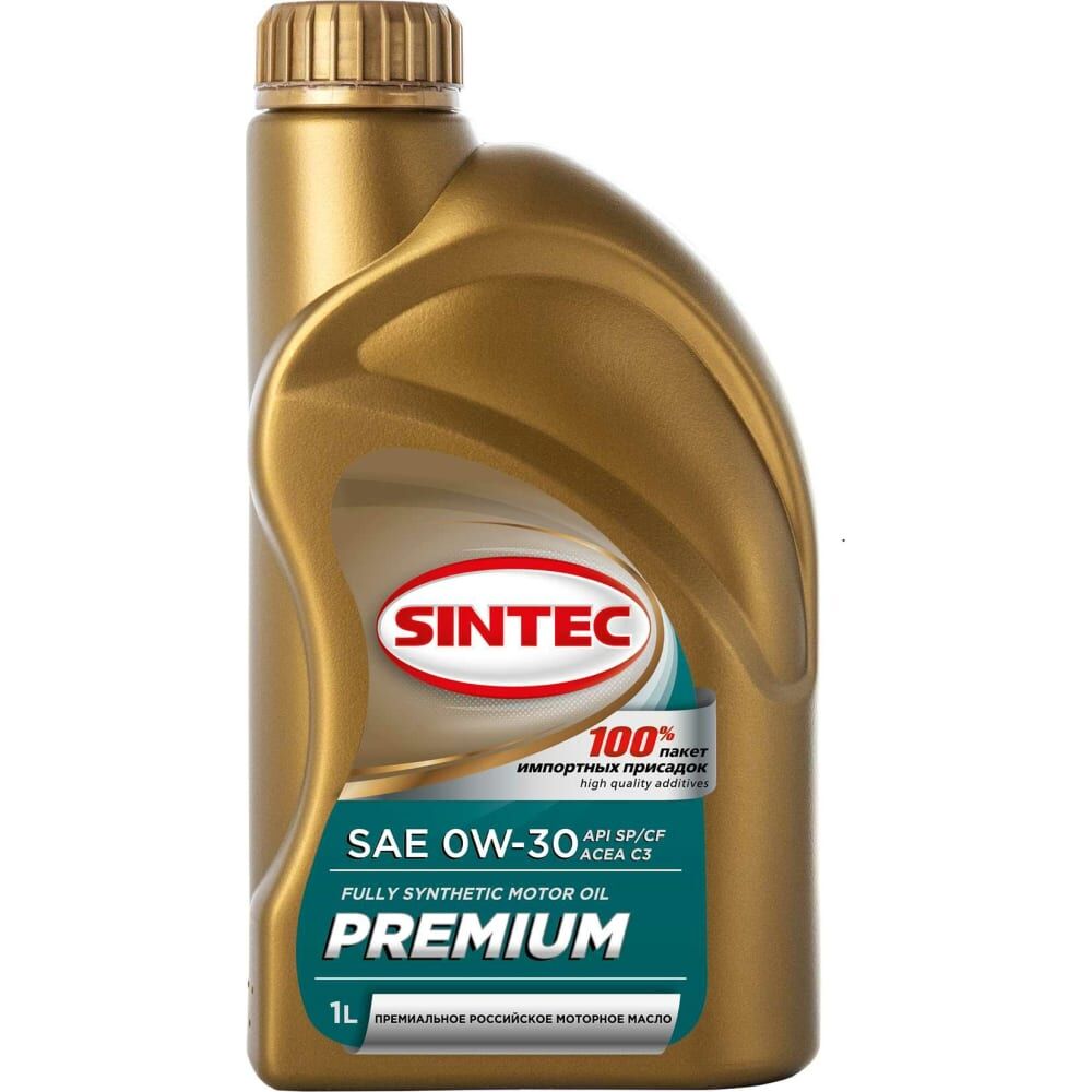 Синтетическое моторное масло Sintec premium sae 0w-30 api sp/cf acea c3,