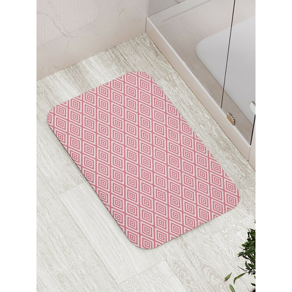 Противоскользящий коврик для ванной, сауны, бассейна JOYARTY Розовая геометрия