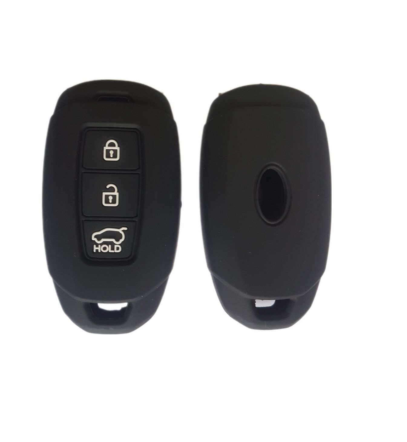 Чехол силиконовый для смарт-ключа Kia, Hyundai Santa Fe c 2021г.в., 3 кнопки, чёрный