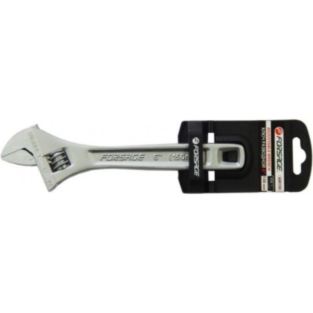 Разводной ключ Forsage Profi CRV, захват 46 мм, длина 375 мм, кованая сталь, на пластиковом держателе F-649375-NEW-(2572
