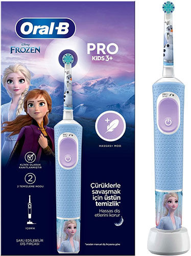 Электрическая зубная щетка BRAUN Oral-B Vitality Kids Frozen (D103.413.2K), чехол Oral-B Vitality Kids Frozen (D103.413.