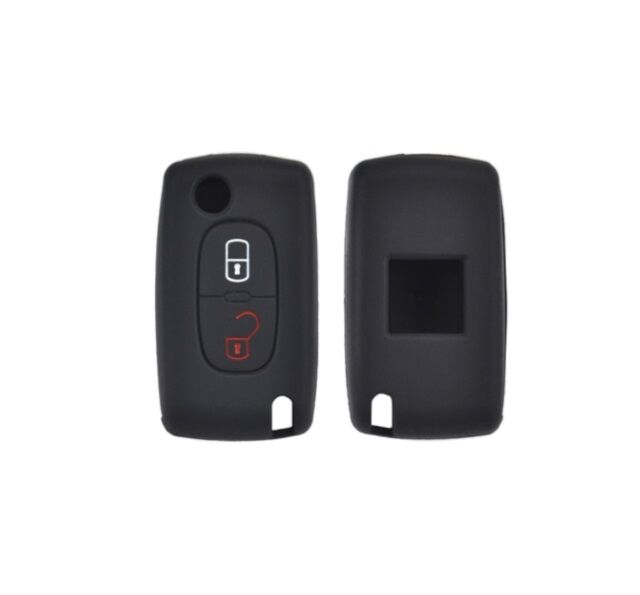 Чехол силиконовый для смарт-ключа Peugeot 307, 308, 207, Citroen выкидной, 2 кнопки