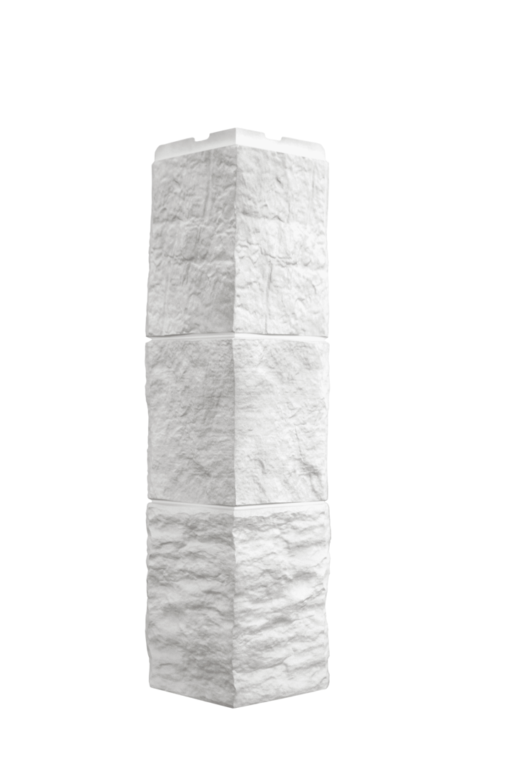 Профиль фасадный Fineber Standart Блок Наружный угол Молочно-белый