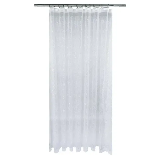 Тюль на шторной ленте I-Linen Ришелье 300x250 см цвет белый