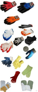 Перчатки синтетика черный облив синие L-XL (9-10) 