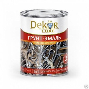 Грунт-эмаль по ржавчине 3в1 черный 1,9 кг быстросохнущий DEKOR SPRINT #1